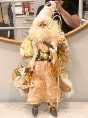 VTG Mark Roberts 20" Father Christmas with Rocking Horse Santa Gifts